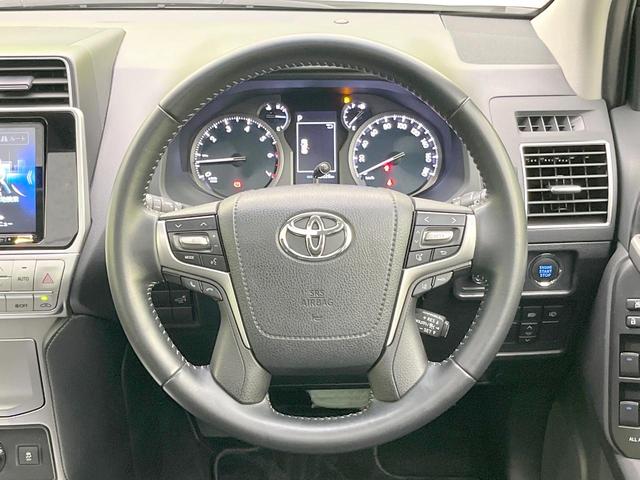 ランドクルーザープラド TX Lパッケージ マットブラックエディション 禁煙車 サンルーフ 9型ナビ バックカメラ 衝突被害軽減システム レーダークルーズ レザーシート 前席シートエアコン ドラレコ コーナーセンサー LEDヘッド ルーフレール ビルトインETC(13枚目)