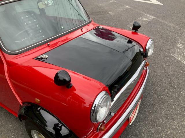 MINI クーパー1.3i 全塗装済み 10インチ6Jワタナベホイール ワイドフェンダー エアコン付き 4MT ハイローキット コイルスプリング FRPボンネット フロントスポイラー(16枚目)