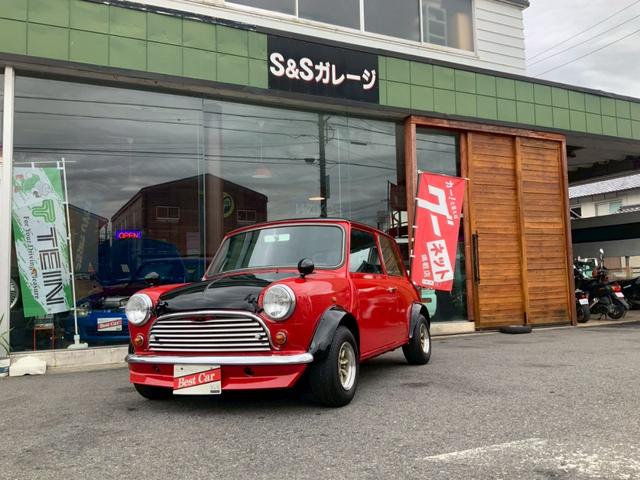 MINI クーパー1.3i 全塗装済み 10インチ6Jワタナベホイール ワイドフェンダー エアコン付き 4MT ハイローキット コイルスプリング FRPボンネット フロントスポイラー(19枚目)