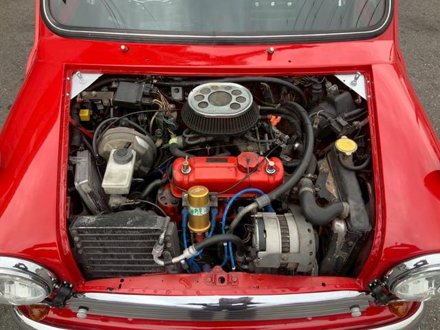 MINI クーパー1.3i 全塗装済み 10インチ6Jワタナベホイール ワイドフェンダー エアコン付き 4MT ハイローキット コイルスプリング FRPボンネット フロントスポイラー(23枚目)