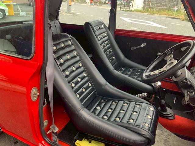 MINI クーパー1.3i 全塗装済み 10インチ6Jワタナベホイール ワイドフェンダー エアコン付き 4MT ハイローキット コイルスプリング FRPボンネット フロントスポイラー(24枚目)