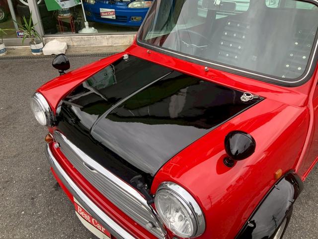 MINI クーパー1.3i 全塗装済み 10インチ6Jワタナベホイール ワイドフェンダー エアコン付き 4MT ハイローキット コイルスプリング FRPボンネット フロントスポイラー(25枚目)