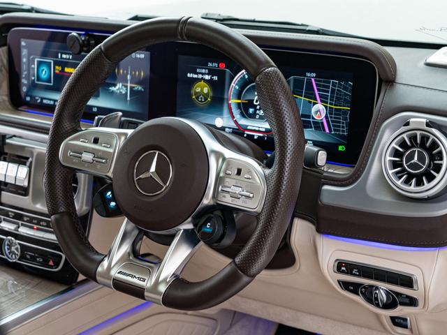 Ｇクラス Ｇ６３　ＡＭＧレザーエクスクルーシブパッケージ　保証付　ＡＭＧ世田谷オーダープログラム　特別色クラシックグレー　純正ナイトパッケージ　マットブラック２２インチ　ホワイトウッドインテリアトリム　レザーエクスクルーシブＰＫＧ　マヌファクトゥーアＰプラス（34枚目）