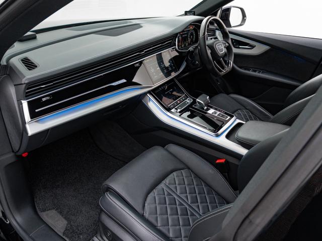 Q8 55TFSIクワトロ Sライン 保証付 RS仕様グリル F/S/Rエアロ カーボンハンドル Sラインプラス 車高調整機能付エアサス パノラマルーフ 純正22インチ 光輝レッドキャリパー バングアンドオルフセン サラウンドビューカメラ(46枚目)