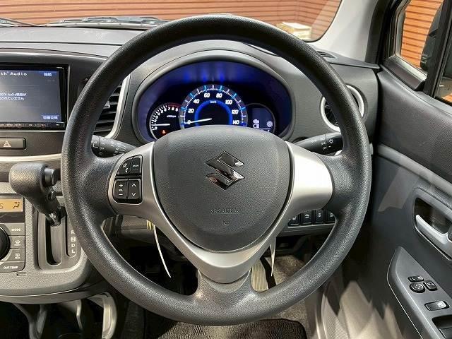 ワゴンR FXリミテッド 純正ナビ Blutooth シートヒーター 衝突軽減 アイドリングストップ オートエアコン ステアリングリモコン スマートキー 電動格納ミラー パワーウインドウ 純正14インチアルミ(13枚目)