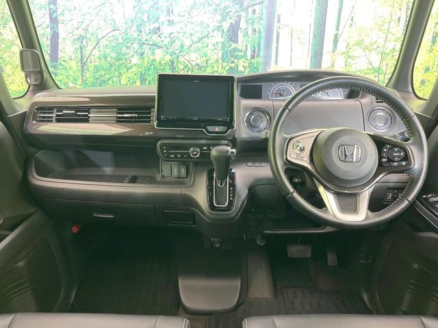 Ｎ－ＢＯＸカスタム Ｇ・ＥＸターボホンダセンシング　８型ＳＤナビ　両側電動ドア　バックカメラ　衝突被害軽減システム　レーダークルーズ　禁煙車　ハーフレザーシート　ドラレコ　コーナーセンサー　スマートキー　ＬＥＤヘッド　ビルトインＥＴＣ（2枚目）