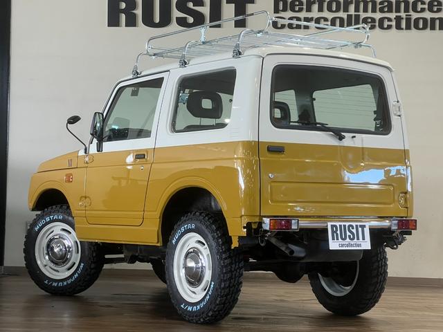 ジムニー ＸＳ　マスタード＆ホワイトカラー全塗装済み　４ＷＤ　メッキルーフ・キャリア　社外ホイール　社外グリル　前後社外バンパー　ＳＵＺＵＫＩエンブレム　ＷＡＮＰＡＫＵ　Ｍ／Ｔ新品タイヤ　リフトアップ済み（12枚目）