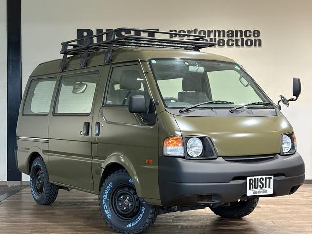 ボンゴバン ＤＸ　イエローオリーブマット全塗装　オリジナル丸目ヘッドライトキット　４ＷＤ車両　ＮＯＸ・ＰＭ法適合車両　オートマ　ルーフラック　ＭＡＸＸＩＳタイヤ　スチールホイール　ハイルーフ車（2枚目）