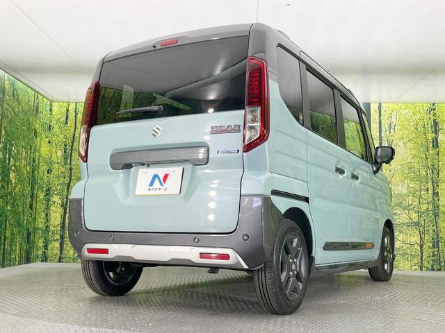 スペーシアギア ハイブリッドXZ ターボ メーカー9型ナビ 両側電動ドア 全周囲カメラ 衝突軽減 禁煙車 ドラレコ HUD オットマン コーナーセンサー スマートキー LEDヘッド ルーフレール ETC 純正14インチアルミ オートハイビーム(16枚目)