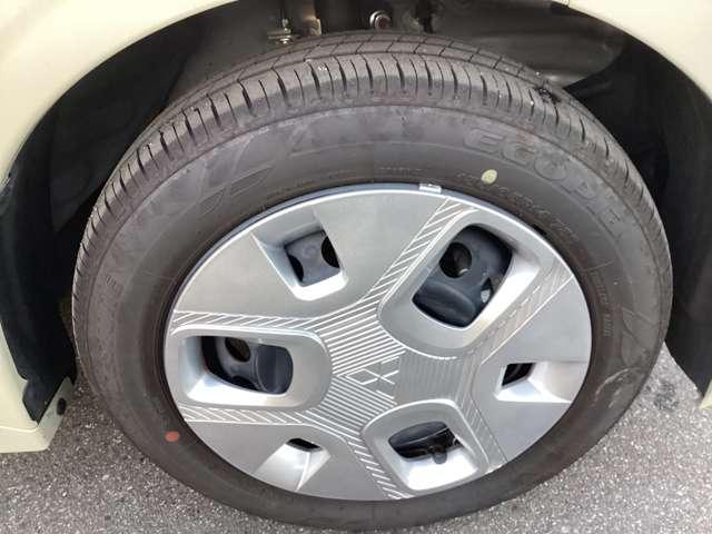 足元を飾るホイールキャップ。傷を付けても交換可能です。