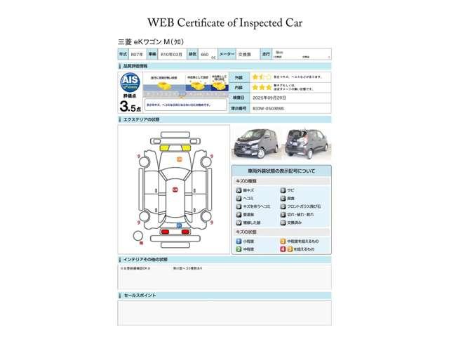 ｅＫワゴン Ｍ　雹被害車両　未使用車　２ＷＤ・２ＤＩＮ－ＣＤチューナー・ルームミラー表示バックカメラ・前席シートヒータ・衝突被害軽減ブレーキ・前後方誤発進抑制・車線逸脱警報・オートマチックハイビーム・リモコンキー（2枚目）
