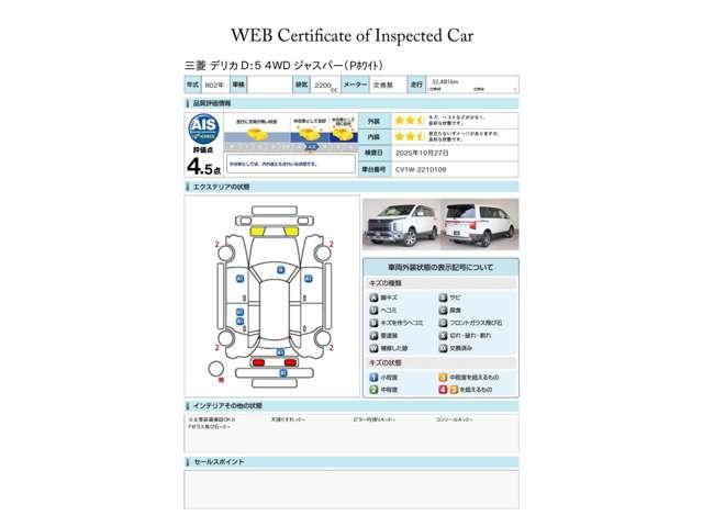 デリカD:5 ジャスパー ブラインドスポット&リヤトラフィックモニ 記録簿付 盗難防止装置 Rカメラ LEDランプ クルーズコントロール メモリーナビ ミュージックプレイヤー接続可 スマートキー&プッシュスタート ETC 3列(2枚目)