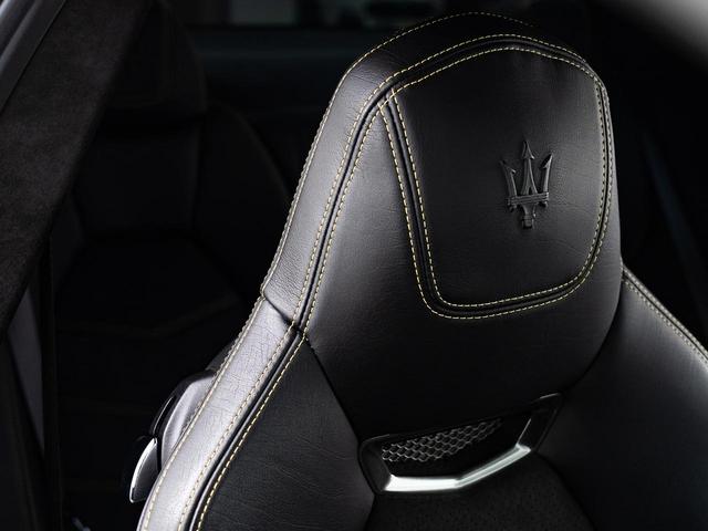 ヘッドレストにはトライデントのエンボス加工入り。