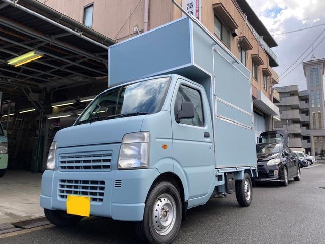 　キッチンカー．移動販売車．ケータリングカー．フードトラック（Ｂ）／前方収納．側面・後方跳上扉＆テーブル．サッシ．ドア．シンク＆タンク．換気扇．床．照明．外部電源．コンセント(33枚目)