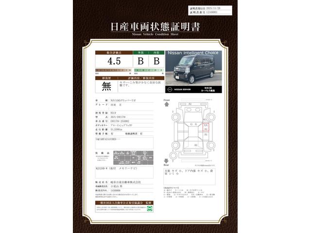車両状態評価書