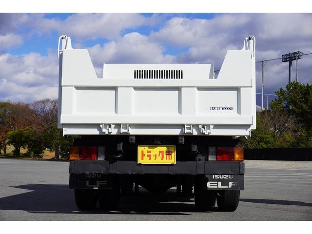 エルフトラック 3t ダンプ 強化 フルフラットロー 中間ピン 全低床 中間ピン 坂道発進補助 横滑り防止 左電動格納ミラー ETC 集中ロック エコモード アイドルアップ 極東開発 DD02-31 荷台内寸305/159/37 荷台高85 車両総重量6205kg(13枚目)