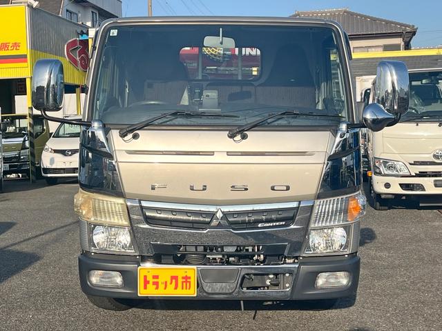 キャンター ２トン平簡易クレーン　ＵＮＩＣ４段クレーン　２．２２トン吊り　アウトリガー　過巻防止装置　衝突軽減ブレーキ　車線逸脱警報　ナビＴＶ　バックモニター　ＥＴＣ　キーレス　５ＭＴ（3枚目）