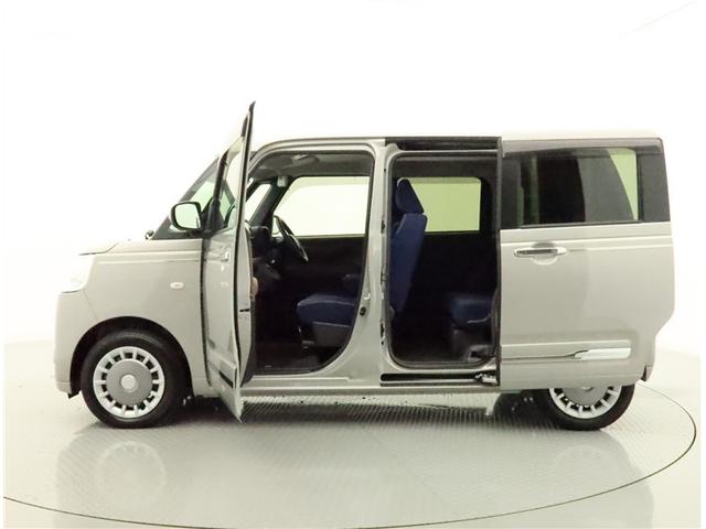 ムーヴキャンバス セオリーＧ　両側電動スライド　ＳＤナビフルセグ　全方位モニター　衝突被害軽減システム　スマートキー　ＬＥＤ　ＦＯＧ　サイドバイザー　アイドリングストップ　リヤワイパー　ソナーセンサー　シートヒーター　オートライト（2枚目）