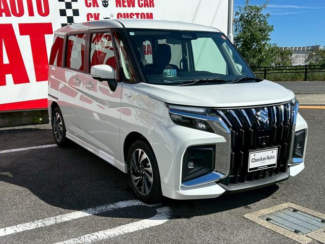 ソリオバンディット ハイブリッドＭＶ　スズキセーフティサポート　両側パワースライドドア　ＬＥＤヘッド・フォグランプ　本革巻シフトノブ・ステアリングホイール　ヘッドアップディスプレイ　電動パーキングブレーキ　運転席・助手席シートヒーター（2枚目）