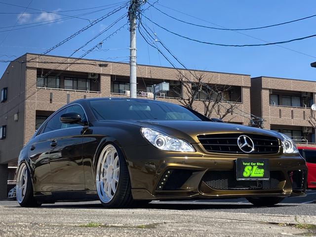 ＣＬＳクラス ＣＬＳ３５０　ディーラー車　左ハンドル　サンルーフ　ブロンズゴールドオールペン　ワンオフ車高調　ＳＳＲ１９ＡＷ　社外８インチＳＤナビＴＶ　バックカメラ　Ｂｌｕｅｔｏｏｔｈ接続　フロントエアロバンパー（3枚目）