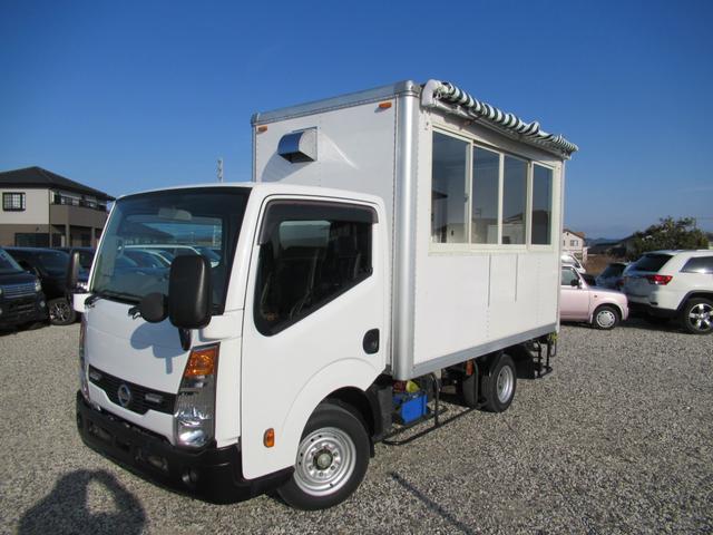 キッチンカー 移動販売車 ケータリングカー AT オーニング付き 3槽シンク コールドテーブル ステンレス作業台 換気扇 LED照明 バックモニター 100V外部電源 給排水タンク 庫内設備新品(3枚目)