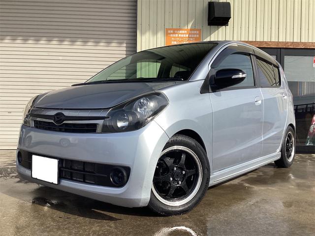 ミラカスタム ＲＳターボ／ウォーターポンプ交換済／新品ダウンサス／　ＮＥＷ加工インナーブラックＨライト／社外１４インチＡＷ／スタッドレスタイヤ付属／スマートドアロック／社外ＨＤＤナビ／ＥＴＣ／キセノンＨ／ドアバイザー／Ｗエアバッグ／ＡＢＳ／色褪せ無し／修復歴無し／（2枚目）