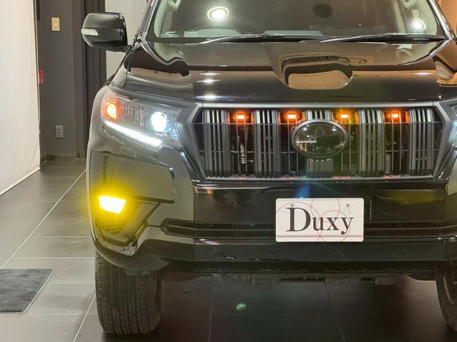 ランドクルーザープラド TX Lパッケージ マットブラックエディション グリルLED アルパインフローティングナビ バックカメラ ETC サンルーフ ルーフレール 寒冷地仕様 アルパインツィーターキット アルパインデジタルミラー イグラ2 リフトアップ リアフィルム(22枚目)