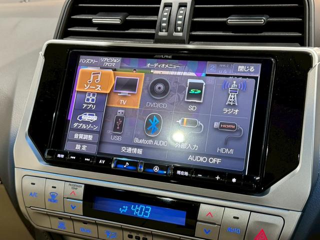 ランドクルーザープラド 　アルパイン９インチナビ　３６０°ドライブレコーダー　サンルーフ　バックカメラ　リアフィルム　ルーフレール　シートヒーター　シートクーラー　純正バイザー　レーダークルーズコントロール　純正ホイール（46枚目）