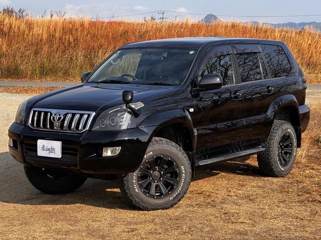 ランドクルーザープラド TX ボディーコーティング済み リフトアップ Bluetooth 社外17インチAW 社外テール 社外HIDヘッドライト 地デジフルセグTV ドライブレコーダー 禁煙車 ETC グッドリッチタイヤ(3枚目)