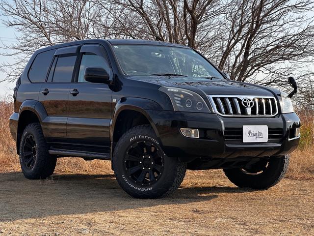 ランドクルーザープラド TX ボディーコーティング済み リフトアップ Bluetooth 社外17インチAW 社外テール 社外HIDヘッドライト 地デジフルセグTV ドライブレコーダー 禁煙車 ETC グッドリッチタイヤ(4枚目)