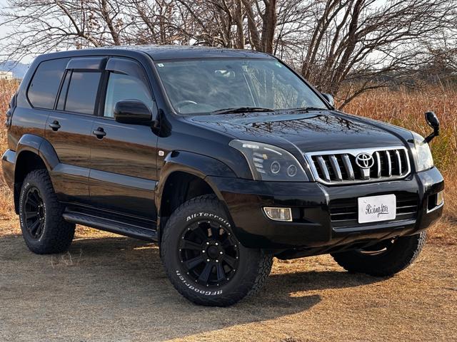 ランドクルーザープラド TX ボディーコーティング済み リフトアップ Bluetooth 社外17インチAW 社外テール 社外HIDヘッドライト 地デジフルセグTV ドライブレコーダー 禁煙車 ETC グッドリッチタイヤ(5枚目)