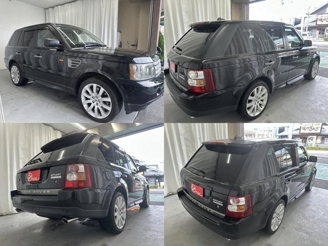 レンジローバースポーツ ４．２　Ｖ８　スーパーチャージド　サンルーフ　パーフォレーション黒革シート　ｈａｒｍａｎ／ｋａｒｄｏｎサウンドシステム　純正ナビ　前席　後席左右シートヒーター　ＥＴＣ　前後ソナー　Ｔタイヤ　純正２０インチＡＷ　ＨＩＤヘッド　ＨＩＤフォ（7枚目）