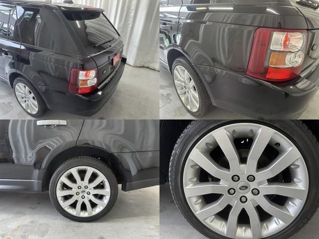 レンジローバースポーツ ４．２　Ｖ８　スーパーチャージド　サンルーフ　パーフォレーション黒革シート　ｈａｒｍａｎ／ｋａｒｄｏｎサウンドシステム　純正ナビ　前席　後席左右シートヒーター　ＥＴＣ　前後ソナー　Ｔタイヤ　純正２０インチＡＷ　ＨＩＤヘッド　ＨＩＤフォ（28枚目）