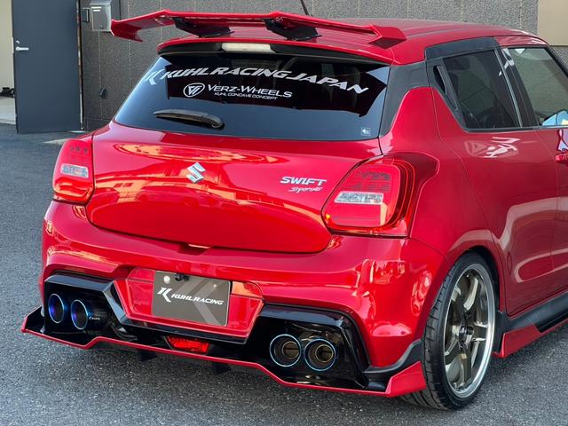 スイフトスポーツ ベースグレード ユーザー買取車/KUHLフルカスタムコンプリート/KUHLエアロ6点(フロント,サイド,リア,GTウィング,アイライン)/KUHL4テールスラッシュマフラー/VERZ18インチホイール/TEIN車高調(19枚目)
