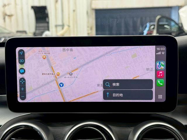 Cクラスステーションワゴン C220d ワゴンアバンギャルド AMGライン AppleCarPlay/フルセグTV/黒革シート/バックカメラ/ETC/レーダークルーズ/ブラインドスポット/エアサスペンション/シートメモリ/シートヒーター/ドライブレコーダー/アンビエントライト(3枚目)