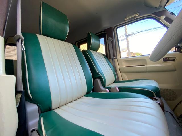エブリイ ＰＡ　ハイルーフ　フレンチバス仕様　オートマ車　軽自動車　フレンチバス仕様　アイブロー付　内外装カスタム　レトロバス　両側スライドドア　革調シートカバー　メモリーナビ　地デジＴＶ　Ｂｌｕｅｔｏｏｔｈ音楽　ＥＴＣ　移動販売車　キャルカスタム　軽自動車　オートマ（14枚目）