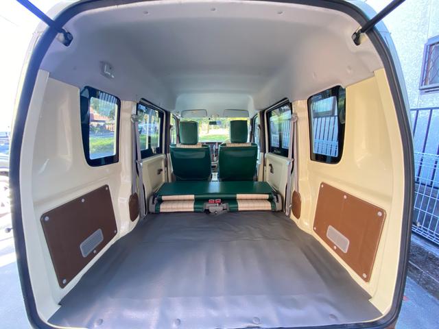 エブリイ ＰＡ　ハイルーフ　フレンチバス仕様　オートマ車　軽自動車　フレンチバス仕様　アイブロー付　内外装カスタム　レトロバス　両側スライドドア　革調シートカバー　メモリーナビ　地デジＴＶ　Ｂｌｕｅｔｏｏｔｈ音楽　ＥＴＣ　移動販売車　キャルカスタム　軽自動車　オートマ（18枚目）