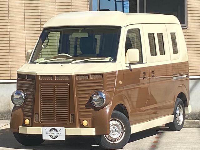 エブリイ ＰＡ　ハイルーフ　フレンチバス仕様　オートマ車　軽自動車　フレンチバス仕様　アイブロー付　内外装カスタム　レトロバス　両側スライドドア　革調シートカバー　メモリーナビ　地デジＴＶ　Ｂｌｕｅｔｏｏｔｈ音楽　ＥＴＣ　移動販売車　キャルカスタム　軽自動車　オートマ（35枚目）