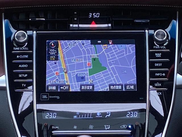 ハリアーハイブリッド プレミアムアドバンスドパッケージ サンルーフ M’Zスピード フルエアロ/4本出マフラー 21インチAW ヴァレンティテール メーカーナビ パノラミックビューモニター TV CD/DVD 走行中OK BT音楽 ETC JBLサウンド パワーバックドア 4WD(11枚目)