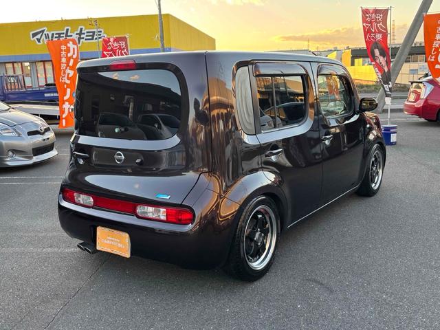 キューブ 15X Vセレクション ETC バックカメラ TV アルミホイール スマートキー アイドリングストップ 電動格納ミラー CVT 盗難防止システム 衝突安全ボディ ベンチシート ABS CD USB ローダウン車高調 ホイール(14枚目)