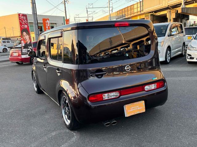 キューブ 15X Vセレクション ETC バックカメラ TV アルミホイール スマートキー アイドリングストップ 電動格納ミラー CVT 盗難防止システム 衝突安全ボディ ベンチシート ABS CD USB ローダウン車高調 ホイール(17枚目)