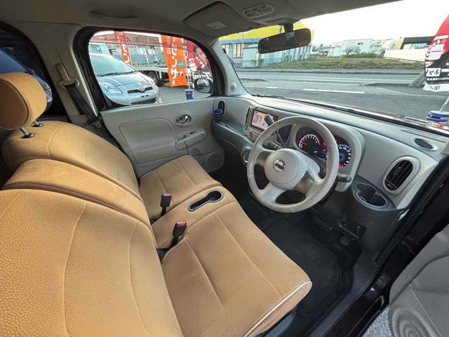 キューブ 15X Vセレクション ETC バックカメラ TV アルミホイール スマートキー アイドリングストップ 電動格納ミラー CVT 盗難防止システム 衝突安全ボディ ベンチシート ABS CD USB ローダウン車高調 ホイール(27枚目)