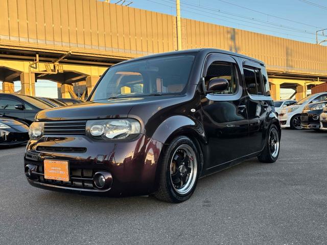 キューブ 15X Vセレクション ETC バックカメラ TV アルミホイール スマートキー アイドリングストップ 電動格納ミラー CVT 盗難防止システム 衝突安全ボディ ベンチシート ABS CD USB ローダウン車高調 ホイール(52枚目)