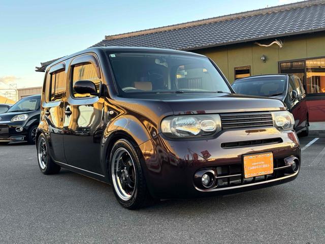 キューブ 15X Vセレクション ETC バックカメラ TV アルミホイール スマートキー アイドリングストップ 電動格納ミラー CVT 盗難防止システム 衝突安全ボディ ベンチシート ABS CD USB ローダウン車高調 ホイール(56枚目)