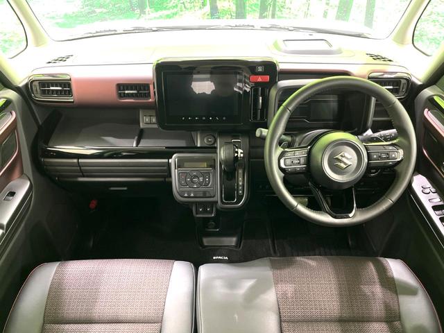 スペーシアカスタム ハイブリッドＸＳターボ　禁煙車　純正９型ナビ　全周囲カメラ　スズキコネクト　両側電動スライドドア　シートヒーター　ステアリングヒーター　ハーフレザー調シート　後席オットマン　ＬＥＤヘッドライト　フォグライト（2枚目）