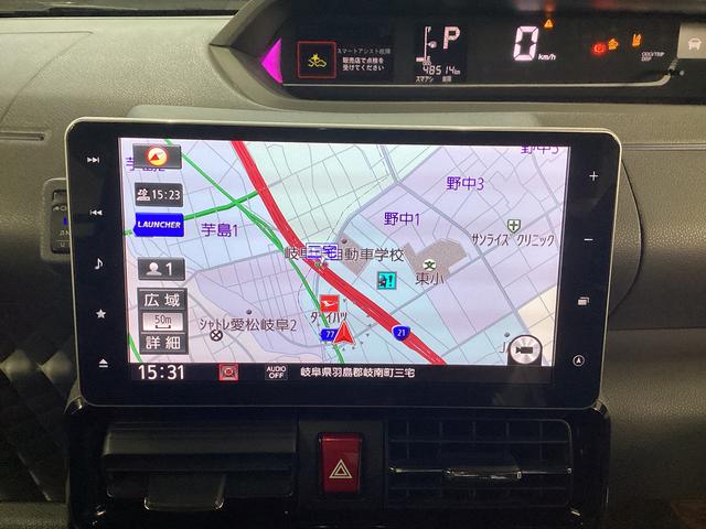 タント カスタムRS 衝突被害軽減ブレーキ 横滑り防止装置 オートハイビーム アイドリングストップ ステアリングスイッチ オートライト キーフリー オートエアコン ナビ ドラレコ パノラマカメラ ETC マット バイザー(10枚目)