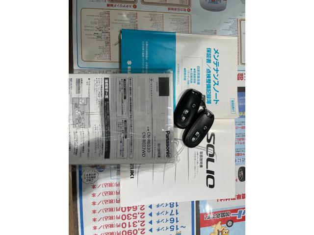 ソリオ Ｘ　ナビゲーション　フルセグＴＶ　バックモニター　ＥＴＣ　助手席側電動スライドドア　ルーフスポイラー　オートエアコン　電動格納ドアミラー　プッシュスタート　リモコンキー２個（52枚目）