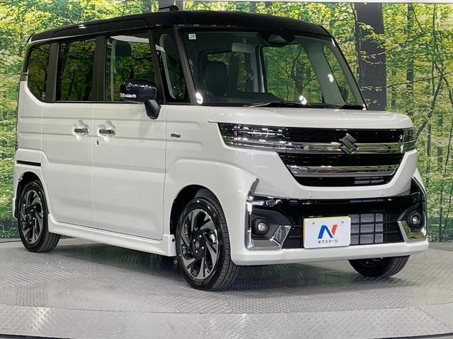 スペーシアカスタム ハイブリッドＸＳ　届出済未使用車　両側電動ドア　衝突被害軽減システム　レーダークルーズ　コーナーセンサー　スマートキー　ＬＥＤヘッド　オートハイビーム　車線逸脱警報　オートライト　オートエアコン　純正１５インチアルミ（16枚目）