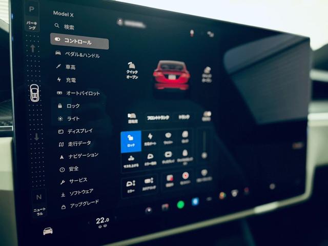 モデルＸ 　Ｐｌａｉｄ／ディーラー新車保証／フルセルフドライビングケイパビリティ／クリーム内装／ヨークステアリング／デジタルインナーミラー／Ｓ３ＸＹ　ＢＵＴＴＯＮＳ／フロントプロテクションフィルム（79枚目）