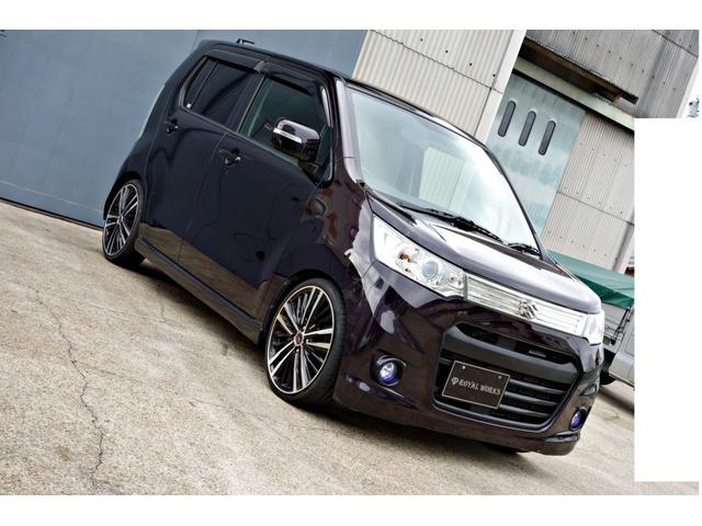 ワゴンＲスティングレー Ｔ　カスタム車輛　ターボ車　ＡＭＥシャレン１７インチアルミ　ローダウン　ドラレコ　ＥＴＣ　ＨＩＤヘッド　スマートキー　フットランプイルミ（8枚目）